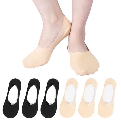 AYPOW 6 Paar Füßlinge Damen Unsichtbare Socken, Anti Rutsch No Show Socken Baumwoll, Söckchen Damen 35-39 Atmungsaktive Ballerina Socken Sneaker Socken mit Rutschfest Silikon für Loafer Flache von AYPOW