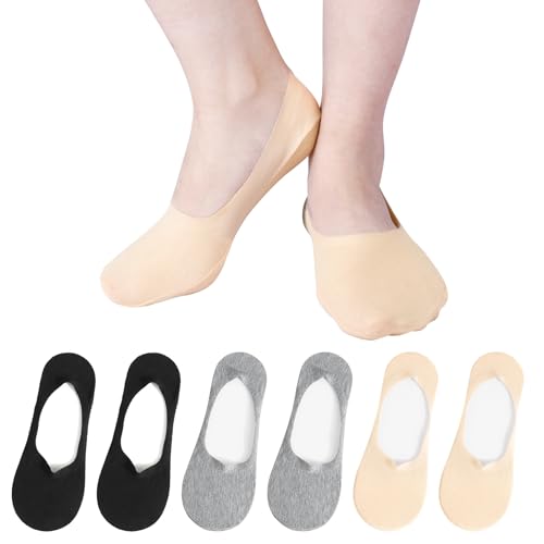AYPOW 6 Paar Füßlinge Damen Unsichtbare Socken, Anti Rutsch No Show Socken Baumwoll, Söckchen Damen 35-39 Atmungsaktive Ballerina Socken Sneaker Socken mit Rutschfest Silikon für Loafer Flache von AYPOW
