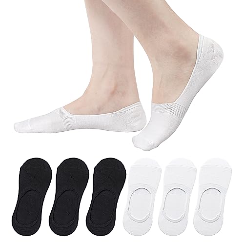 AYPOW 6 Paars Damen Füßlinge Unsichtbare Socken Baumwoll, Frauen Low Cut Liner Unsichtbare Socken mit Rutschfest Silikon, Weiche Atmungsaktive lässige Knöchelsocken Sneaker Socken für Loafer Sneakers von AYPOW
