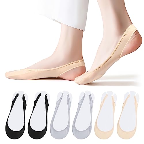 AYPOW 6Paar Damen Füßlinge Socken, Unsichtbare High-Heels-Socken mit elastischen Trägern, Unsichtbare Socken Frauen No Show Socken Loafers Sneakers von AYPOW