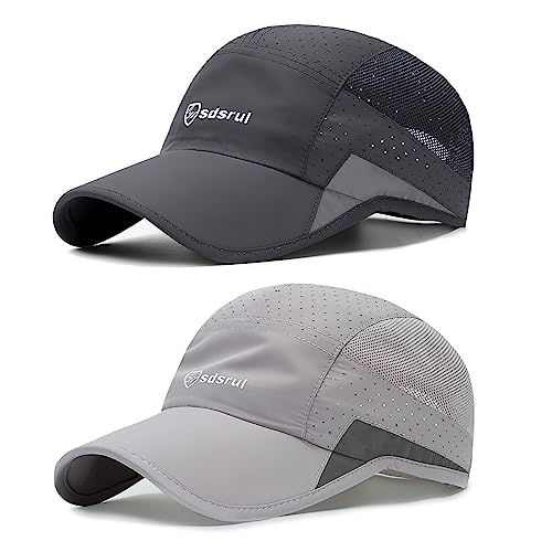 AYPOW Basecap Herren Damen, 2 StüCk Atmungsaktive Sport DüNn Mesh Sommer Kappe, Verstellbar Schnelltrocknend Leichte Sonnenschutz Baseball Cap FüR Outdoor Running Tennis Golf Reisen von AYPOW
