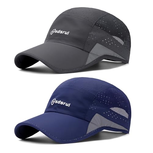 AYPOW Basecap Herren Damen, 2 StüCk Atmungsaktive Sport DüNn Mesh Sommer Kappe, Verstellbar Schnelltrocknend Leichte Sonnenschutz Baseball Cap FüR Outdoor Running Tennis Golf Reisen von AYPOW
