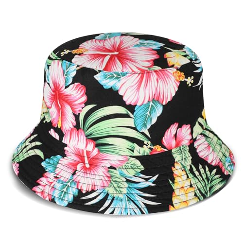 AYPOW Baumwolle Reversibel Damen Fischerhut Blumenmuster Sonnenhut, Leichter Beideseitig Tragen Anglerhut Teenager Mädchen Fischerhüte, Faltbar Strandhut Mode Eimerhut für Camping Reisen Wandern AYPOW Baumwolle Reversibel Damen Fischerhut Blumenmuster Sonnenhut, Leichter Beideseitig Tragen Anglerhut Teenager Mädchen Fischerhüte, Faltbar Strandhut Mode Eimerhut für Camping Reisen Wandern von AYPOW