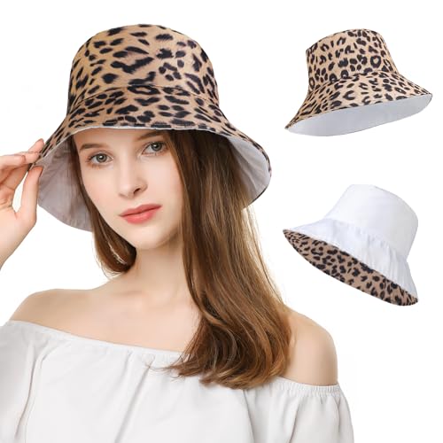 AYPOW Damen Reversibel Fischerhut Breiter Krempe UV-Schutz Sonnenhut, Beideseitig Tragen Atmungsaktiver Sommermütze, Leichter Packable Anglerhut Fischerhüte Outdoor Strandhut für Camping Reisen von AYPOW