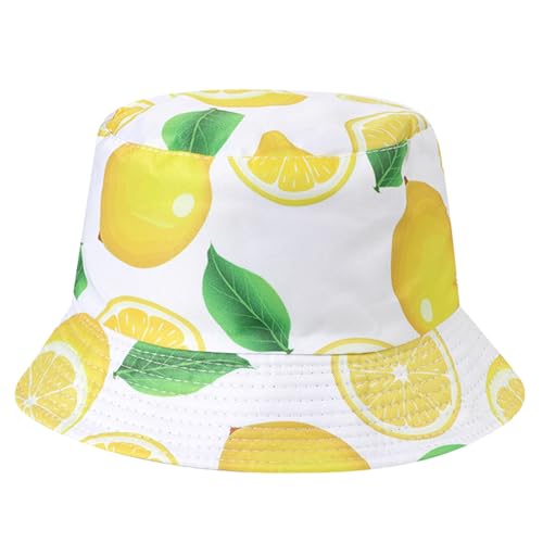 AYPOW Damen Reversibel Fischerhut Leichter Bucket Hat, Baumwolle Faltbar Sonnenhut Beideseitig Tragen Anglerhut Mädchen Fischerhüte, Sommer UV Schutz Strandhut Mode Eimerhut für Camping Reisen von AYPOW