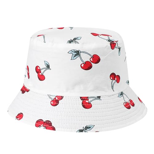 AYPOW Damen Reversibel Fischerhut Leichter Bucket Hat, Baumwolle Faltbar Sonnenhut Beideseitig Tragen Anglerhut Mädchen Fischerhüte, Sommer UV Schutz Strandhut Mode Eimerhut für Camping Reisen von AYPOW