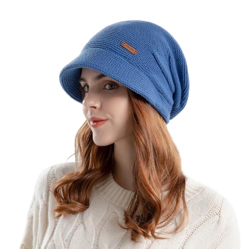 AYPOW Damen Winter Strick Slouchy Mütze mit Visier, Baskenmütze, Fleece Gefütterte, Warme Wintermütze mit Krempe, Pullover-Gehörschutzmütze, Newsboy-Mütze, Tägliche Winter Outdoor Mütze für Damen AYPOW Damen Winter Strick Slouchy Mütze mit Visier, Baskenmütze, Fleece Gefütterte, Warme Wintermütze mit Krempe, Pullover-Gehörschutzmütze, Newsboy-Mütze, Tägliche Winter Outdoor Mütze für Damen von AYPOW