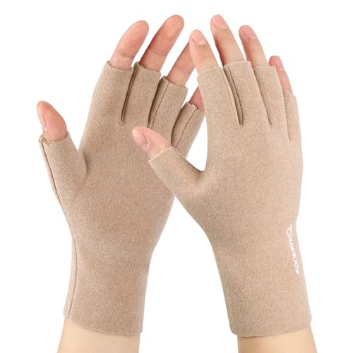 AYPOW Fingerlose Damen Handschuhe - Winter Thermal Darlon Winddicht Mit Fleece Futter, Halbfinger Für Tägliches Fahren, Arbeiten, Tippen, Schreiben - Fäustlinge Geschenke von AYPOW