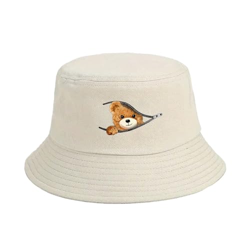 AYPOW Fischerhut 100% Baumwolle Bucket Hat Damen Faltbar Sonnenhut, Sommer Outdoor Leicht UV-Schutz Strandhut Täglich Anglerhut, Mode Einfach Sommerhüte Packable Camping Caps für Reisen Wandern von AYPOW
