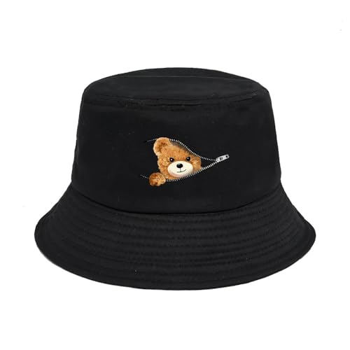 AYPOW Fischerhut 100% Baumwolle Bucket Hat Damen Faltbar Sonnenhut, Sommer Outdoor Leicht UV-Schutz Strandhut Täglich Anglerhut, Mode Einfach Sommerhüte Packable Camping Caps für Reisen Wandern von AYPOW