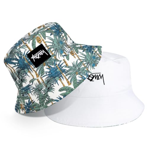 AYPOW Fischerhut Beideseitig Tragen XXL Unisex, Modisch Große Größe Breite Krempe Baumwolle Bucket Hat, Leicht Faltbar Outdoor Sonnenhut Angelhüte Eimerhut Freizeithut Sommermütze, Herren Damen 54-65 von AYPOW