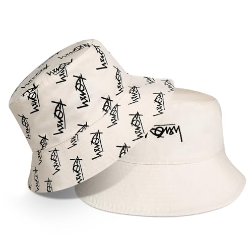 AYPOW Fischerhut Beideseitig Tragen XXL Unisex, Modisch Große Größe Breite Krempe Baumwolle Bucket Hat, Leicht Faltbar Outdoor Sonnenhut Angelhüte Eimerhut Freizeithut Sommermütze, Herren Damen 54-65 von AYPOW