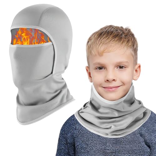 AYPOW Kinder Sturmhaube Warm, Multifunktional Winddicht Fleece Skimaske Radfahren Gesichtsmaske unter dem Helm, Sturmmaske Mütze mit Halswärmer für Jungen Mädchen 4–12, Winter Outdoor Sport von AYPOW