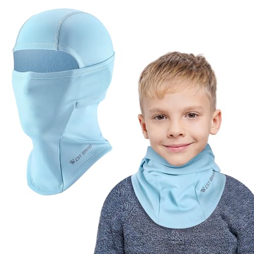AYPOW Kinder Sturmhaube Winter, Multifunktional Winddicht Fleece Warm Skimaske Radfahren Gesichtsmaske unter dem Helm, Sturmmaske Mütze mit Halswärmer für Jungen Mädchen 4–12, Winter Outdoor Sport von AYPOW