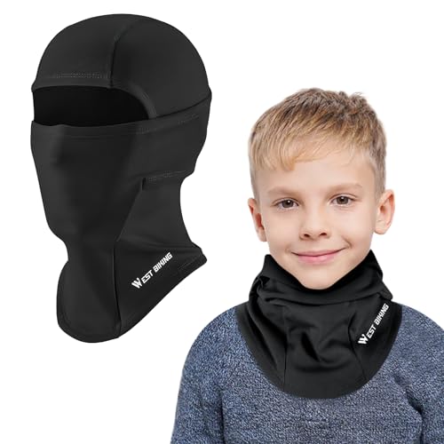 AYPOW Kinder Sturmhaube Winter, Multifunktional Winddicht Fleece Warm Skimaske Radfahren Gesichtsmaske unter dem Helm, Sturmmaske Mütze mit Halswärmer für Jungen Mädchen 4–12, Winter Outdoor Sport von AYPOW