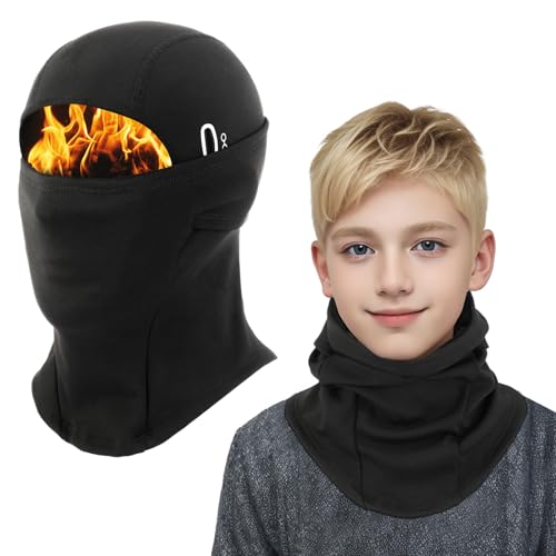 AYPOW Kinder Sturmhaube Winter, Multifunktional Winddicht Fleece Warm Skimaske Radfahren Gesichtsmaske unter dem Helm, Sturmmaske Mütze mit Halswärmer für Jungen Mädchen 4–12, Winter Outdoor Sport von AYPOW