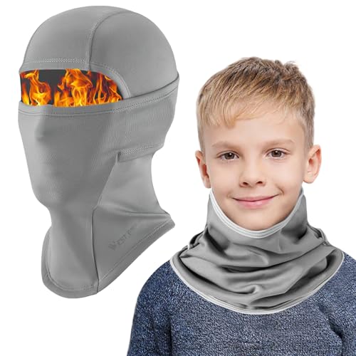 AYPOW Kinder Sturmhaube Winter, Multifunktional Winddicht Fleece Warm Skimaske Radfahren Gesichtsmaske unter dem Helm, Sturmmaske Mütze mit Halswärmer für Jungen Mädchen 4–12, Winter Outdoor Sport von AYPOW