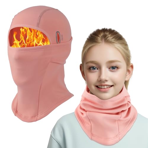AYPOW Kinder Sturmhaube Winter, Multifunktional Winddicht Fleece Warm Skimaske Radfahren Gesichtsmaske unter dem Helm, Sturmmaske Mütze mit Halswärmer für Jungen Mädchen 4–12, Winter Outdoor Sport von AYPOW