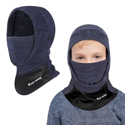 AYPOW Kinder Sturmhaube Winter, Multifunktional Winddicht Fleece Warm Skimaske Radfahren Gesichtsmaske unter dem Helm, Sturmmaske Mütze mit Halswärmer für Jungen Mädchen 6–13, Winter Outdoor Sport von AYPOW