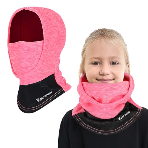 AYPOW Kinder Sturmhaube Winter, Multifunktional Winddicht Fleece Warm Skimaske Radfahren Gesichtsmaske unter dem Helm, Sturmmaske Mütze mit Halswärmer für Jungen Mädchen 6–13, Winter Outdoor Sport von AYPOW