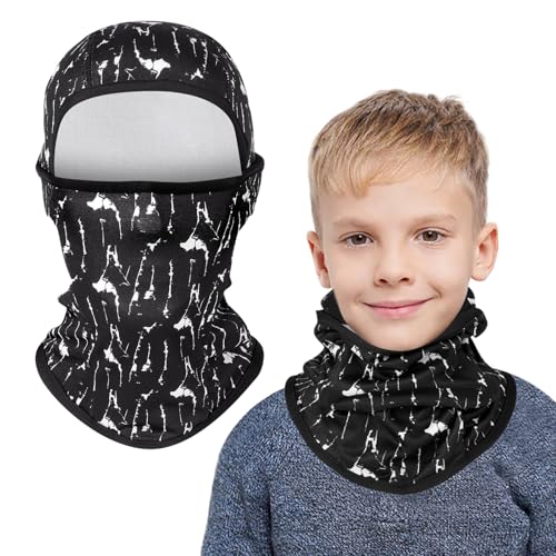 AYPOW Kinder Sturmhaube Winter 2-8, Multifunktional Winddicht Fleece Warm Skimaske Radfahren Gesichtsmaske unter dem Helm, Sturmmaske Mütze mit Halswärmer für Jungen Mädchen, Winter Outdoor Sport von AYPOW