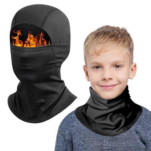 AYPOW Kinder Sturmhaube Winter 4-12, Multifunktional Winddicht Fleece Warm Skimaske Radfahren Gesichtsmaske unter dem Helm, Sturmmaske Mütze mit Halswärmer für Jungen Mädchen, Winter Outdoor Sport von AYPOW