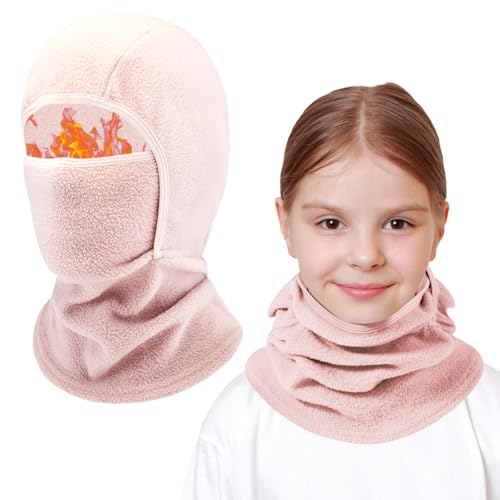 AYPOW Kinder Sturmhaube Winter 4-13, Multifunktional Winddicht Fleece Warm Skimaske Radfahren Gesichtsmaske unter dem Helm, Sturmmaske Mütze mit Halswärmer für Jungen Mädchen, Winter Outdoor Sport von AYPOW