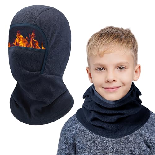 AYPOW Kinder Sturmhaube Winter 4-13, Multifunktional Winddicht Fleece Warm Skimaske Radfahren Gesichtsmaske unter dem Helm, Sturmmaske Mütze mit Halswärmer für Jungen Mädchen, Winter Outdoor Sport von AYPOW
