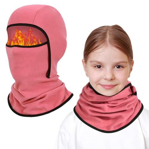 AYPOW Kinder Sturmhaube Winter 6-14, Multifunktional Winddicht Fleece Warm Skimaske Radfahren Gesichtsmaske unter dem Helm, Sturmmaske Mütze mit Halswärmer für Jungen Mädchen, Winter Outdoor Sport von AYPOW