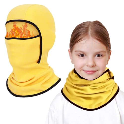 AYPOW Kinder Sturmhaube Winter 6-14, Multifunktional Winddicht Fleece Warm Skimaske Radfahren Gesichtsmaske unter dem Helm, Sturmmaske Mütze mit Halswärmer für Jungen Mädchen, Winter Outdoor Sport von AYPOW