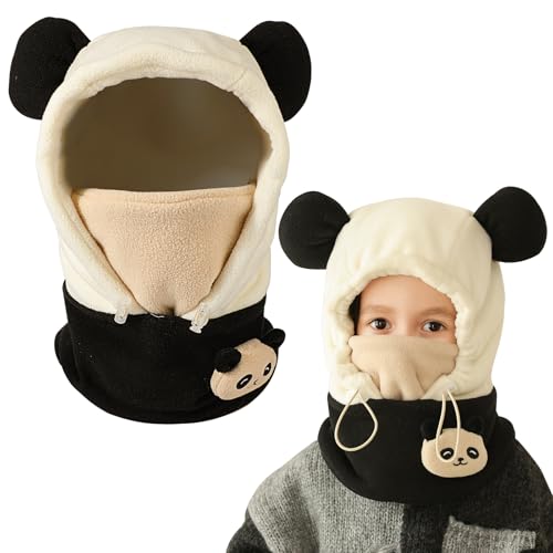 AYPOW Kinder Winter Thermo Fleece Sturmhaube, Winddichte Skimütze Sturmhauben für Mädchen Jungen Cartoon, Balaclava Kinder Sturmmaske Ski Schal Jungen Mädchen Hut, 3D Tier Gesichtsabdeckung von AYPOW