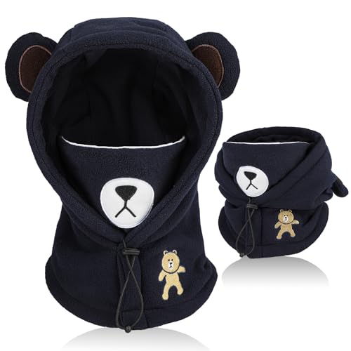 AYPOW Kinder Winter Thermo Fleece Sturmhaube 4-12 Jahre, Multifunktionale Winddichte Verstellbare Gesichtsmaske Skimaske, Warm Mütze Sturmmaske Halswärmer Schal für Jungen Mädchen Outdoor-Aktivitäten von AYPOW