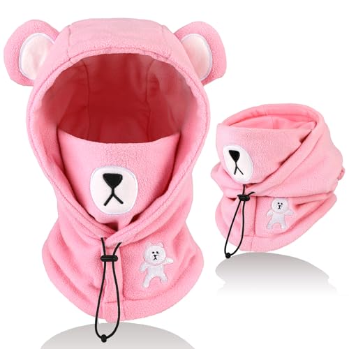 AYPOW Kinder Winter Thermo Fleece Sturmhaube 4-12 Jahre, Multifunktionale Winddichte Verstellbare Gesichtsmaske Skimaske, Warm Mütze Sturmmaske Halswärmer Schal für Jungen Mädchen Outdoor-Aktivitäten von AYPOW