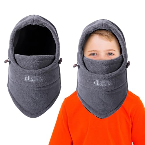 AYPOW Kinder Winter Thermo Fleece Sturmhaube 4-9 Jahre, Multifunktionale Winddichte Verstellbare Gesichtsmaske Skimaske, Warme Mütze Sturmmaske Halswärmer Schal für Jungen Mädchen Outdoor-Aktivitäten von AYPOW