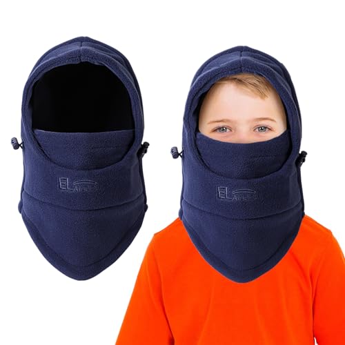 AYPOW Kinder Winter Thermo Fleece Sturmhaube 4-9 Jahre, Multifunktionale Winddichte Verstellbare Gesichtsmaske Skimaske, Warme Mütze Sturmmaske Halswärmer Schal für Jungen Mädchen Outdoor-Aktivitäten von AYPOW