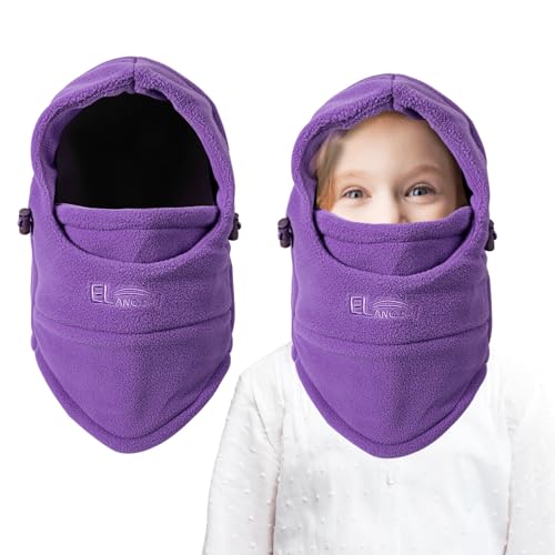 AYPOW Kinder Winter Thermo Fleece Sturmhaube 4-9 Jahre, Multifunktionale Winddichte Verstellbare Gesichtsmaske Skimaske, Warme Mütze Sturmmaske Halswärmer Schal für Jungen Mädchen Outdoor-Aktivitäten von AYPOW