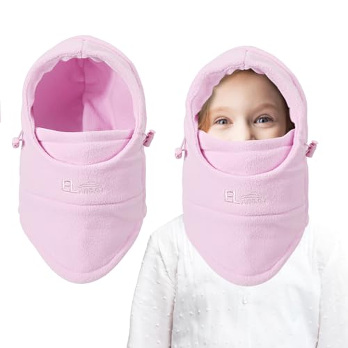 AYPOW Kinder Winter Thermo Fleece Sturmhaube 4-9 Jahre, Multifunktionale Winddichte Verstellbare Gesichtsmaske Skimaske, Warme Mütze Sturmmaske Halswärmer Schal für Jungen Mädchen Outdoor-Aktivitäten von AYPOW