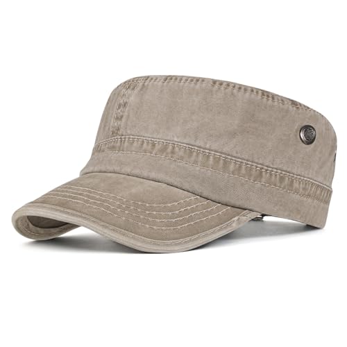 AYPOW Klassische Army Cap 100% Baumwolle, Military Cap Herren und Damen Verstellbare Schildkappe Flat Top Caps Sonnenschutz Baseball Kappe Feldmütze Outdoor-Aktivitäten von AYPOW