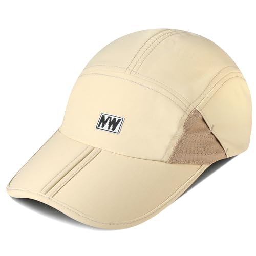 AYPOW Schnell Trocknend Baseballkappe Herren Damen, Leichte Atmungsaktiv Baseball Cap mit Faltbares Schild, Einstellbare Weicher Sommermütze Basecap Laufmütze fur Outdoor-Sport Running Tennis Golf von AYPOW