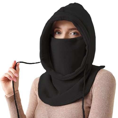 AYPOW Thermo Fleece Sturmhaube für Damen, Winter Warm Verdickt Winddicht Gesichtshaube Skimaske, Multifunktionale Thermo Fleece Kapuze Mütze mit Nackenwärmer Halswärmer, zum Laufen Radfahren Outdoor von AYPOW