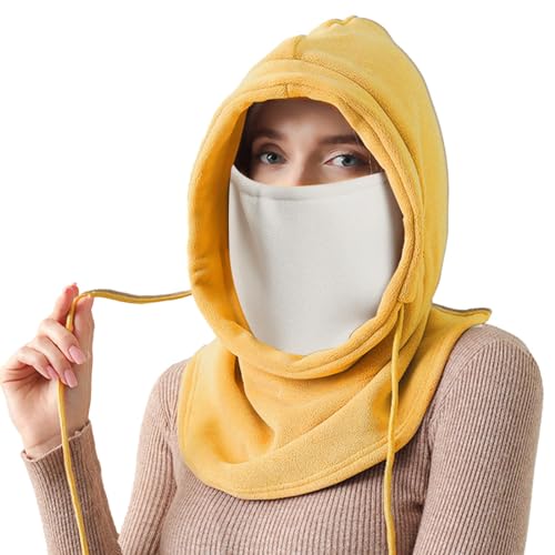AYPOW Thermo Fleece Sturmhaube für Damen, Winter Warm Verdickt Winddicht Gesichtshaube Skimaske, Multifunktionale Thermo Fleece Kapuze Mütze mit Nackenwärmer Halswärmer, zum Laufen Radfahren Outdoor von AYPOW
