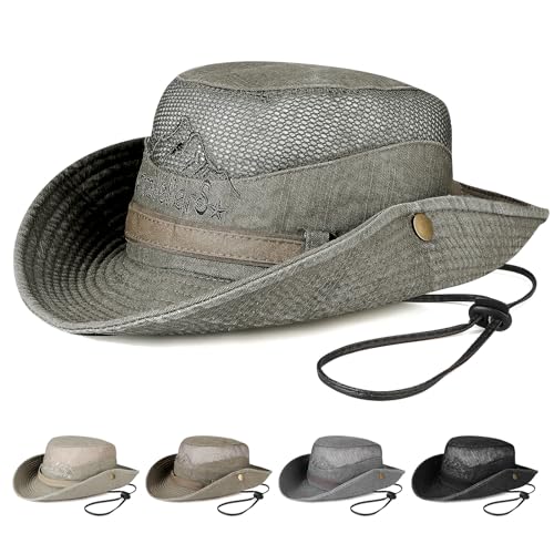 AYPOW Unisex Breiter Krempe Baumwolle Fischerhüte Sommer UV-Schutz Sonnenhut, Atmungsaktiv Faltbar Verstellbar Boonie Hats Safari-Hut, Outdoor Mützen Strand Caps for Wandern Camping Safari Angeln AYPOW Unisex Breiter Krempe Baumwolle Fischerhüte Sommer UV-Schutz Sonnenhut, Atmungsaktiv Faltbar Verstellbar Boonie Hats Safari-Hut, Outdoor Mützen Strand Caps for Wandern Camping Safari Angeln von AYPOW