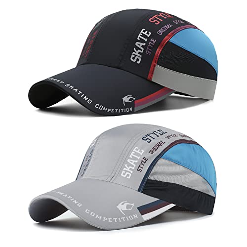 AYPOW Unisex Schnell Trocknend Baseball Cap Baseballkappe, Modisches Lässig Atmungsaktiv Mesh Sportkappe Baseballmütze, Leichte Faltbare Waschbar Outdoor Sportmütze Basecap Sonnenhut für Herren Damen von AYPOW