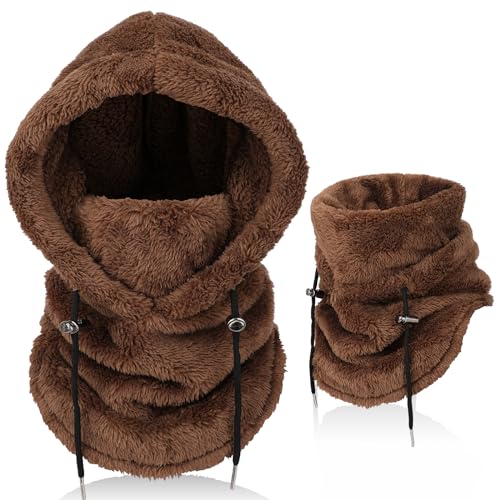 AYPOW Winter Thermo Fleece Sturmhaube Herren Damen, Multifunktionale Outdoor Winddicht Gesichtshaube Warm Skimaske mit Nackenwärmer Halswärmer, Unisex Gesichtsmaske Radfahren Motorräder Wandern Laufen von AYPOW