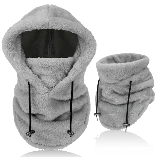 AYPOW Winter Thermo Fleece Sturmhaube Herren Damen, Multifunktionale Outdoor Winddicht Gesichtshaube Warm Skimaske mit Nackenwärmer Halswärmer, Unisex Gesichtsmaske Radfahren Motorräder Wandern Laufen von AYPOW