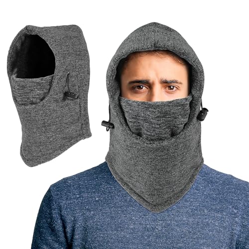 AYPOW Winter Thermo Fleece Sturmhaube Herren Damen, Multifunktionale Outdoor Winddicht Warm Gesichtshaube Skimaske mit Nackenwärmer Halswärmer, Unisex Gesichtsmaske Skifahren Radfahren Wandern Laufen von AYPOW