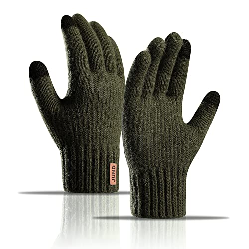 AYPOW Winter Warme Strickhandschuhe Unisex, Touchscreen Thermo-Fleece Gefütterte Handschuhe, Damen und Herren Outdoor-Sport Laufen Radfahren Wandern Fahren Arbeits handschuhe von AYPOW