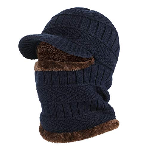 AYPOW Wintermantel aus Sturmhaube mit flexiblem Halswärmer, winddichter, Unisex Warmer Ski-Gesichtsmaske für Outdoor-Sportarten - Marineblau von AYPOW