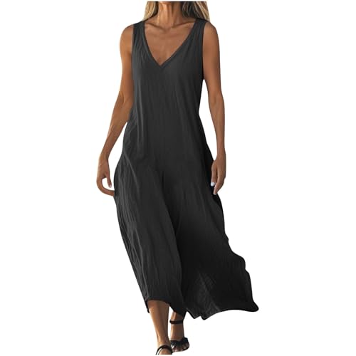 AYSDSKI Musselin Sommerkleid Damen V-Ausschnitt Tankkleid Einfarbig Maxikleid Lockere Kleider Lang Ärmellos Kleid Sommer Dress Freizeitkleid AYSDSKI Musselin Sommerkleid Damen V-Ausschnitt Tankkleid Einfarbig Maxikleid Lockere Kleider Lang Ärmellos Kleid Sommer Dress Freizeitkleid von AYSDSKI