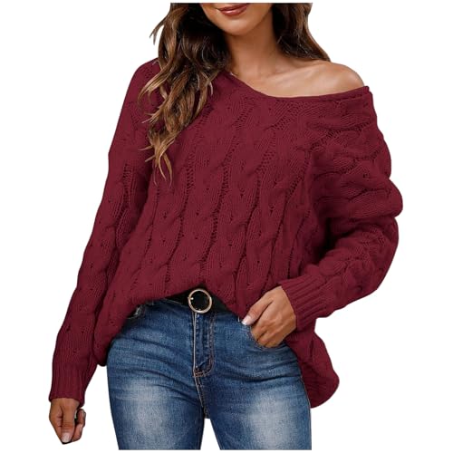 AYSDSKI Strickpullover Damen mit Kapuze Einfarbig V-Ausschnitt Strickpulli Lockere Geflochtener Strick Pullover Autumn Winter Gestrickter Pulli Lässige Oberteile Langarm Bluse Streetwear AYSDSKI Strickpullover Damen mit Kapuze Einfarbig V-Ausschnitt Strickpulli Lockere Geflochtener Strick Pullover Autumn Winter Gestrickter Pulli Lässige Oberteile Langarm Bluse Streetwear von AYSDSKI